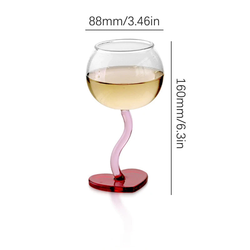 LOVE HEART WINE GLASS